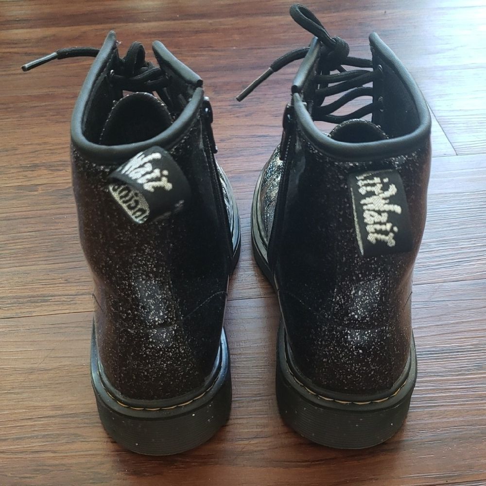 Dr. Martens Black Glittery Whimsigoth Combat Boots Size L6 - Picture 3 of 7